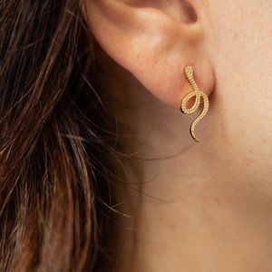 Gold Plated Snake Studs
